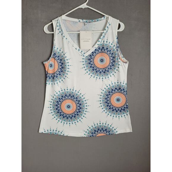 ETCYY NEW Womens Summer Top V Neck Tank Top Sleeveless Loose Fit Medium - Picture 2 of 4